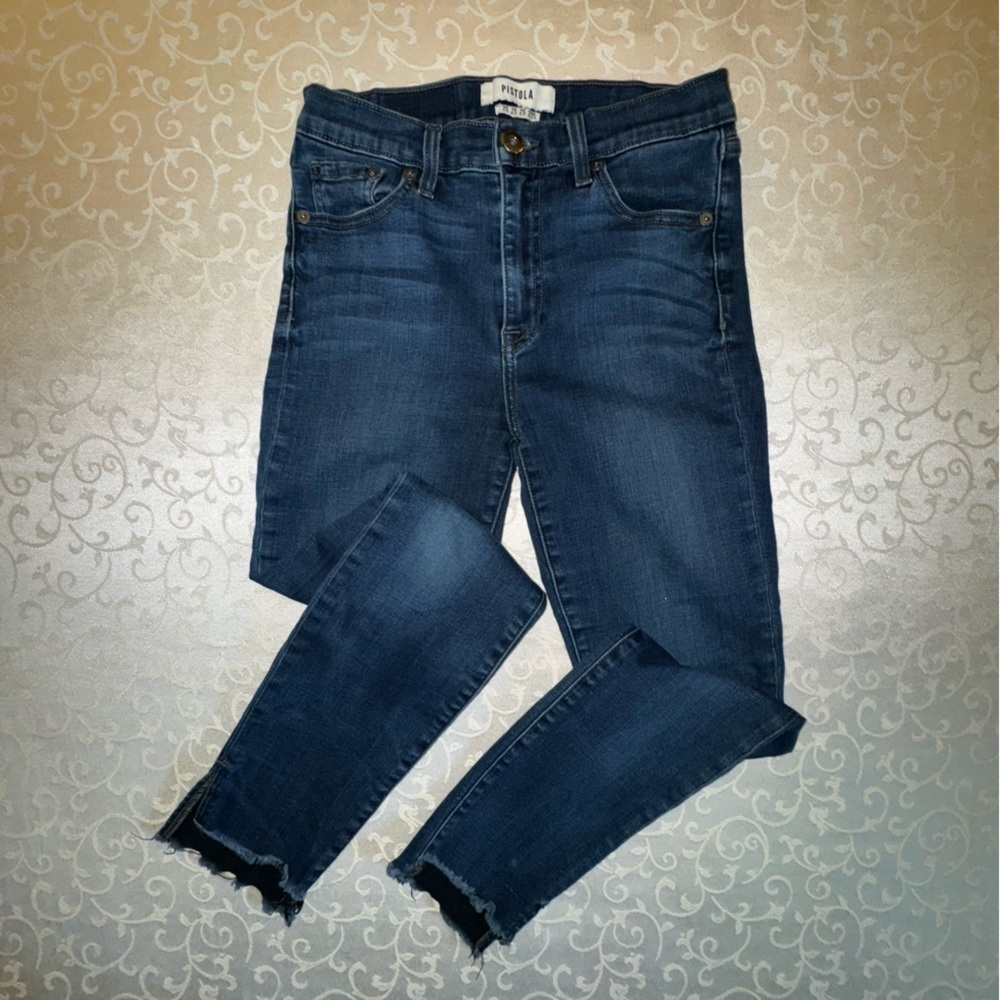 Pistola High Waisted Raw Hem Skinny Jeans